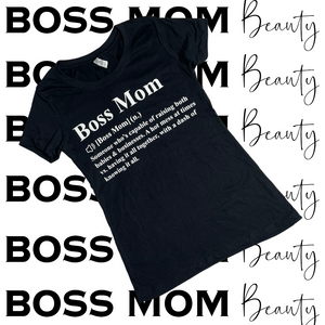 Black Boss Mom Noun Tee