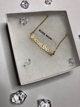 Load image into Gallery viewer, Boss Babe Old English Font Necklace