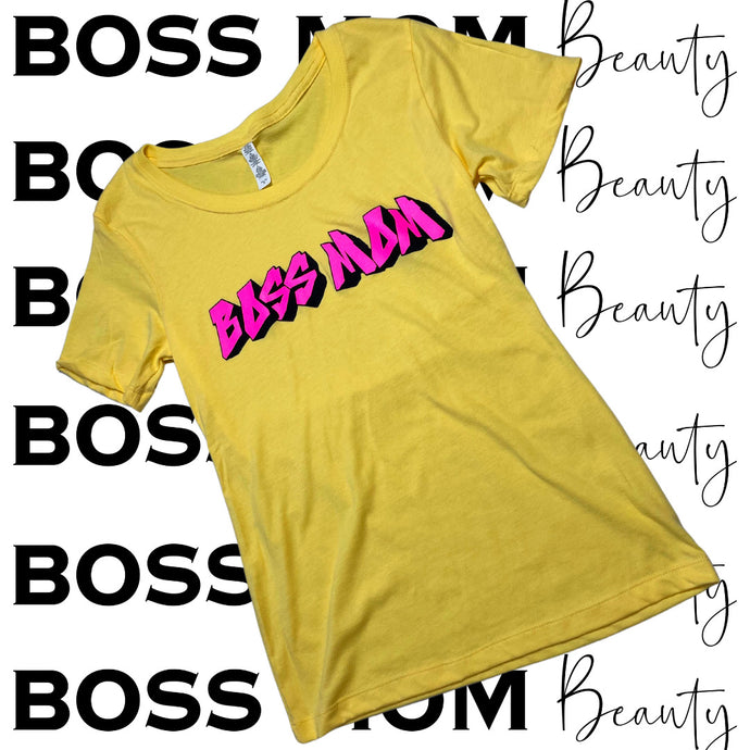 Boss Mom Graffiti Tee ( Yellow )
