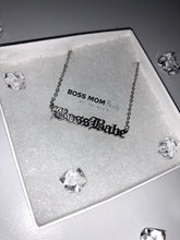 Load image into Gallery viewer, Boss Babe Old English Font Necklace