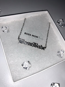 Boss Babe Old English Font Necklace