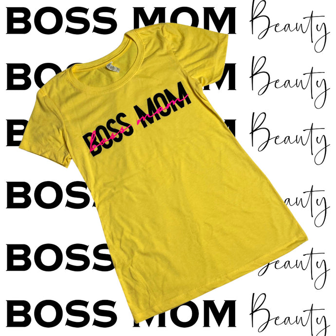 Boss Mom Calligraphy Tee ( YELLOW )