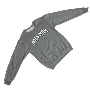 Boss Mom Varsity Crewneck Grey