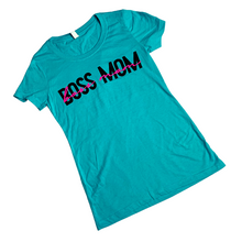 Load image into Gallery viewer, Boss Mom Calligraphy Tee ( TAHITI BLUE )