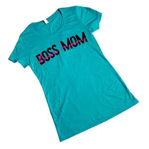 Boss Mom Calligraphy Tee ( TAHITI BLUE )