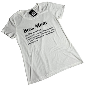 Boss Mom Noun Tee (WHITE)