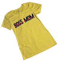 Load image into Gallery viewer, Boss Mom Calligraphy Tee ( YELLOW )