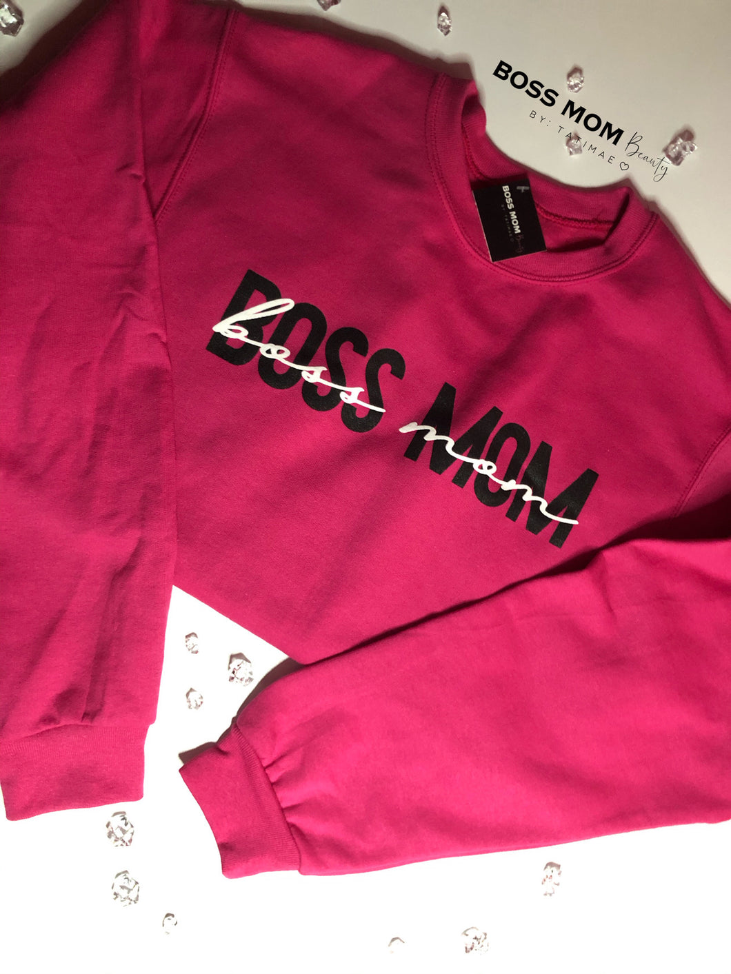 Pink Calligraphy Crew Neck Sweatshirt