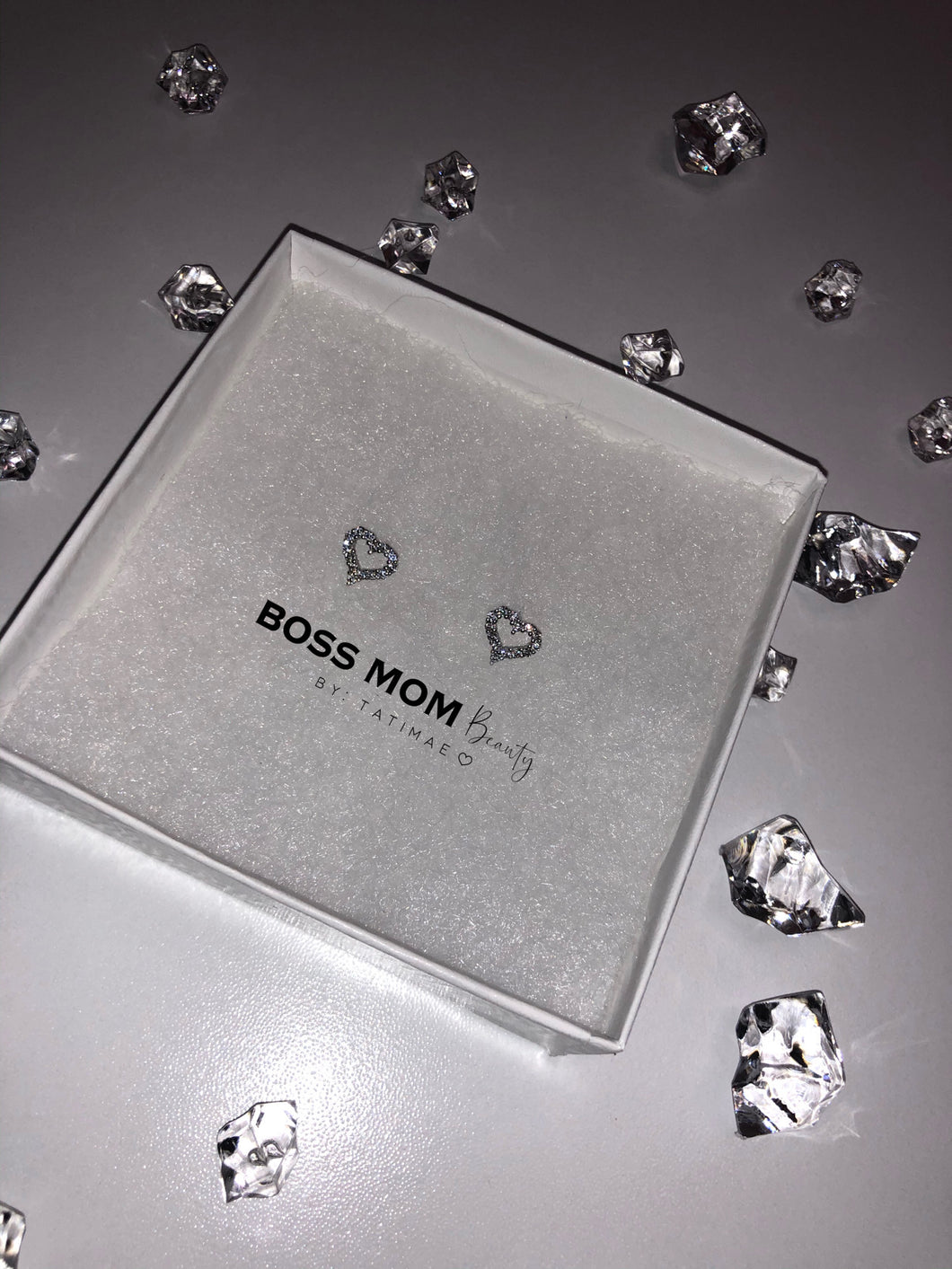 Crystal Heart Stud Earrings