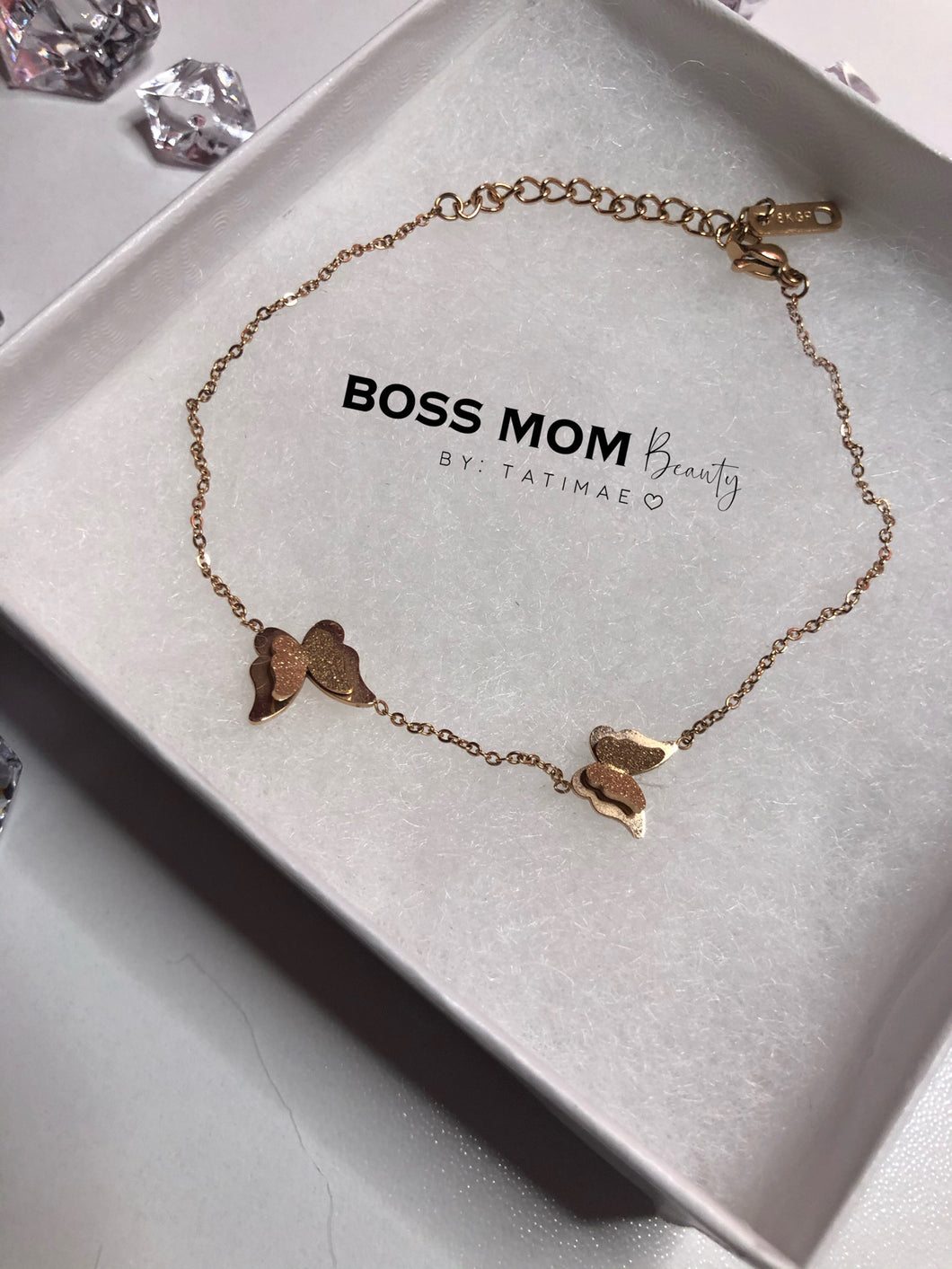 Flutterfly Rose Gold Children's Anklet