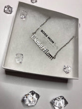 Load image into Gallery viewer, Boss Mom Old English Font Necklace