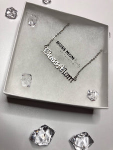 Boss Mom Old English Font Necklace
