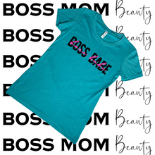 Load image into Gallery viewer, Boss Babe Calligraphy Tee ( TAHITI BLUE )