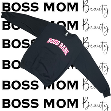 Load image into Gallery viewer, Boss Babe Varsity Crewneck Black