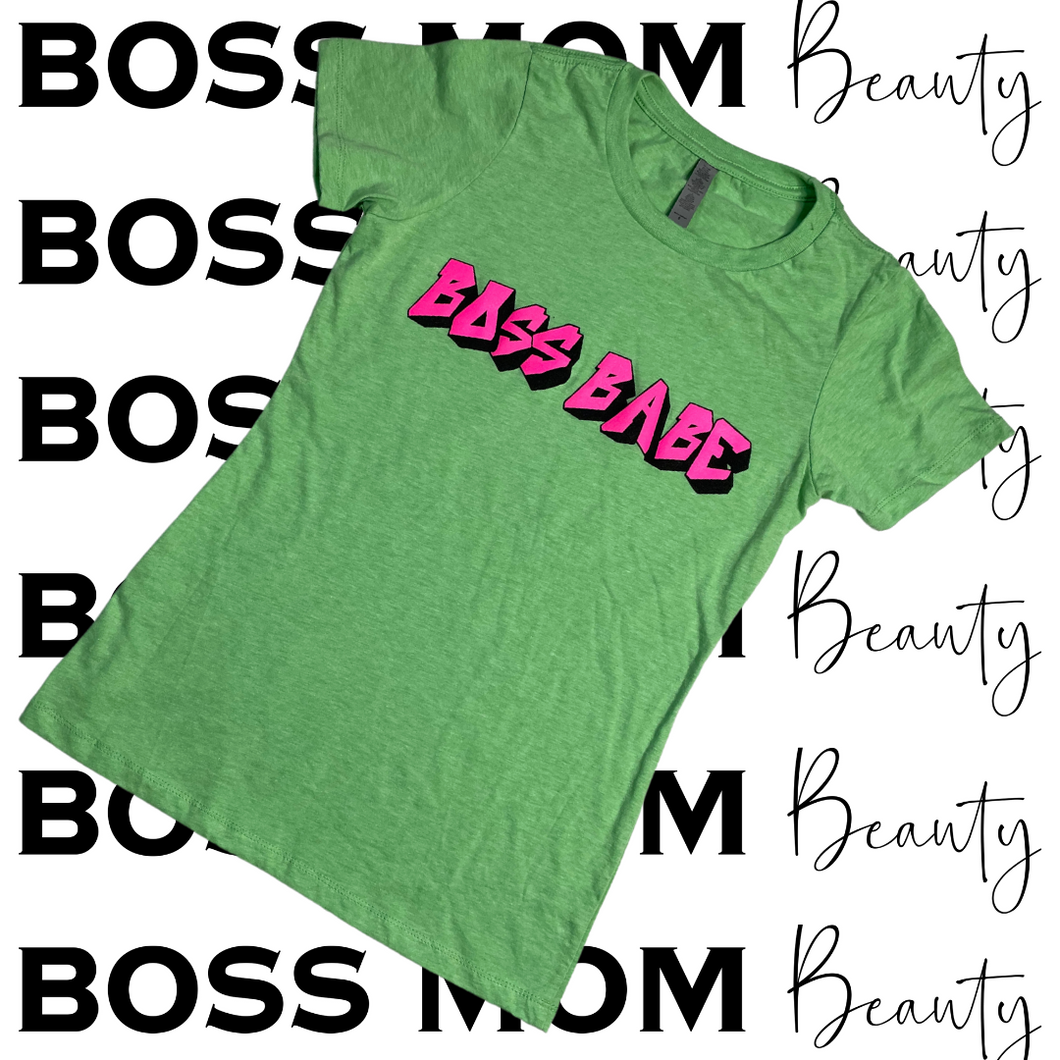 Boss Babe Graffiti Tee ( Green )