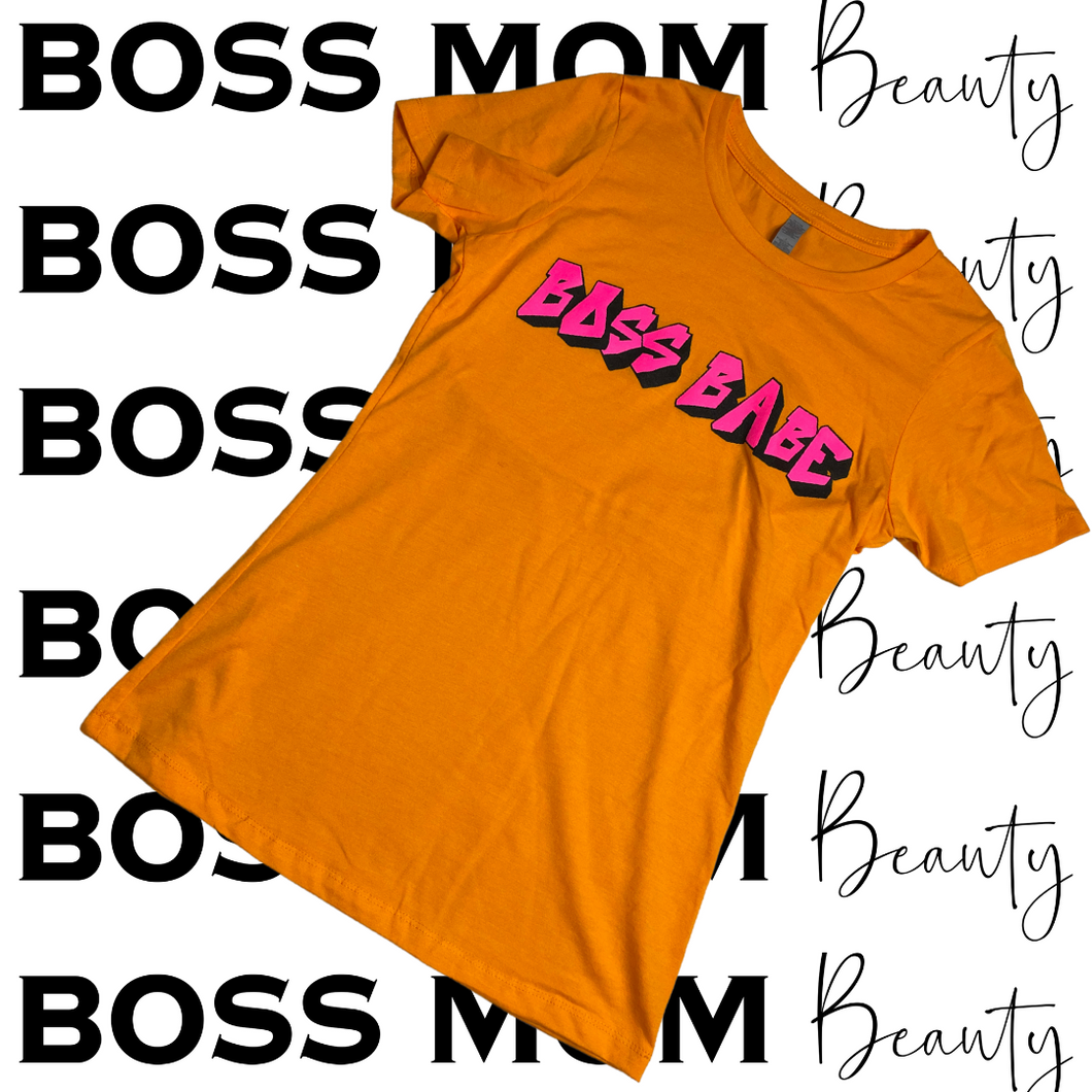 Boss Babe Graffiti Tee ( Orange )