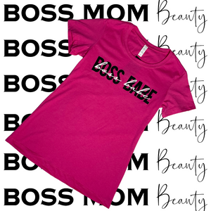 Boss Babe Calligraphy Tee ( PINK )
