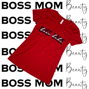 Boss Babe Calligraphy Tee ( RED )