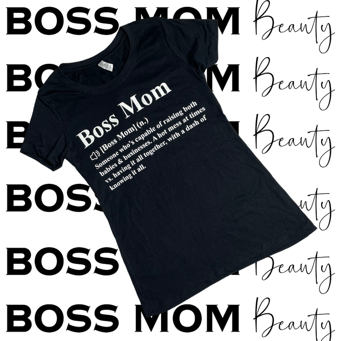 Black Boss Mom Noun Tee