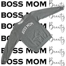 Load image into Gallery viewer, Boss Mom Varsity Crewneck Grey