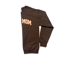 Load image into Gallery viewer, Boss Mom Varsity Crewneck ( Brown &amp; Orange )