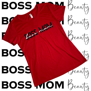 Boss Mom Calligraphy Tee ( RED )