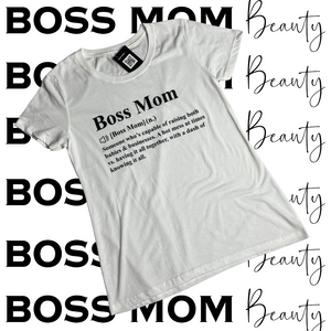 Boss Mom Noun Tee (WHITE)