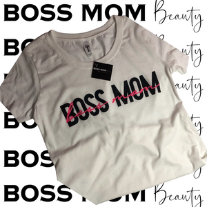 Boss Mom Calligraphy Tee ( WHITE )